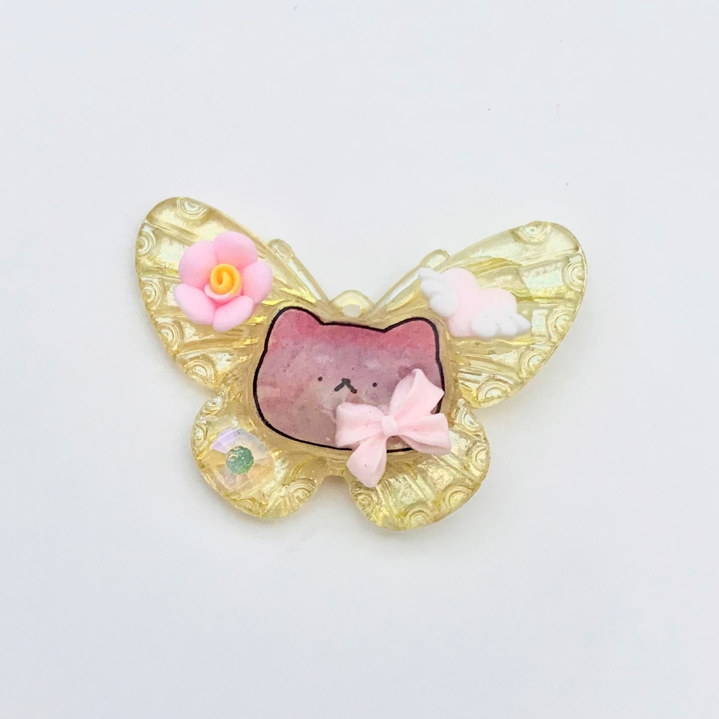 E-mo Cat Charm with Giant Butterfly