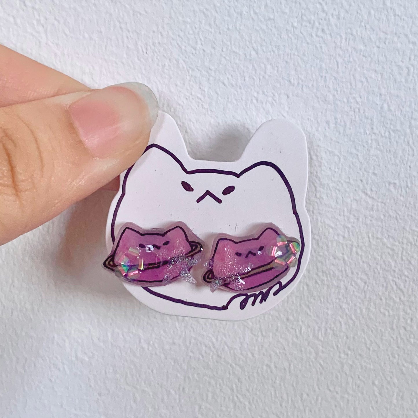 E-mo Cat UFO Earrings (Pink)