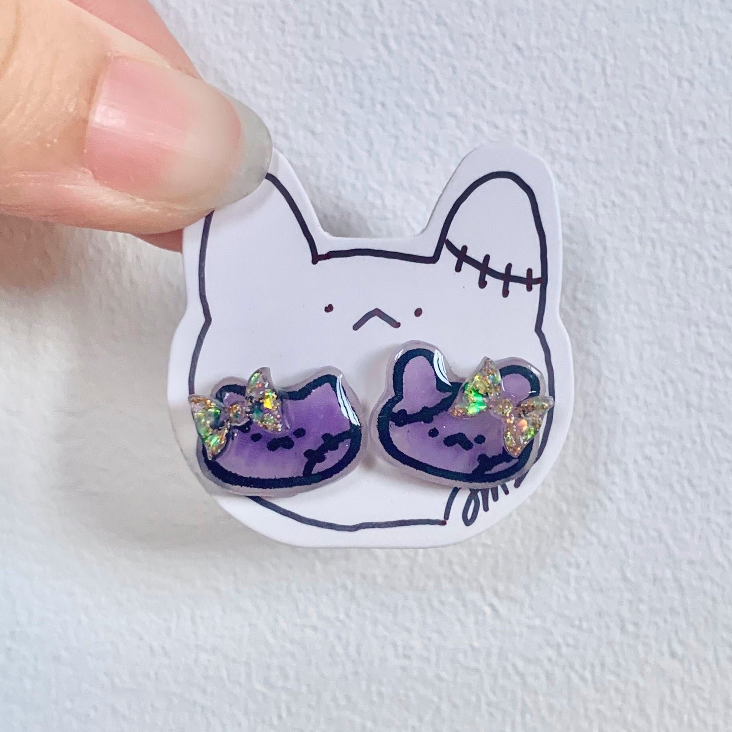 E-mo Zombie Cat Earrings