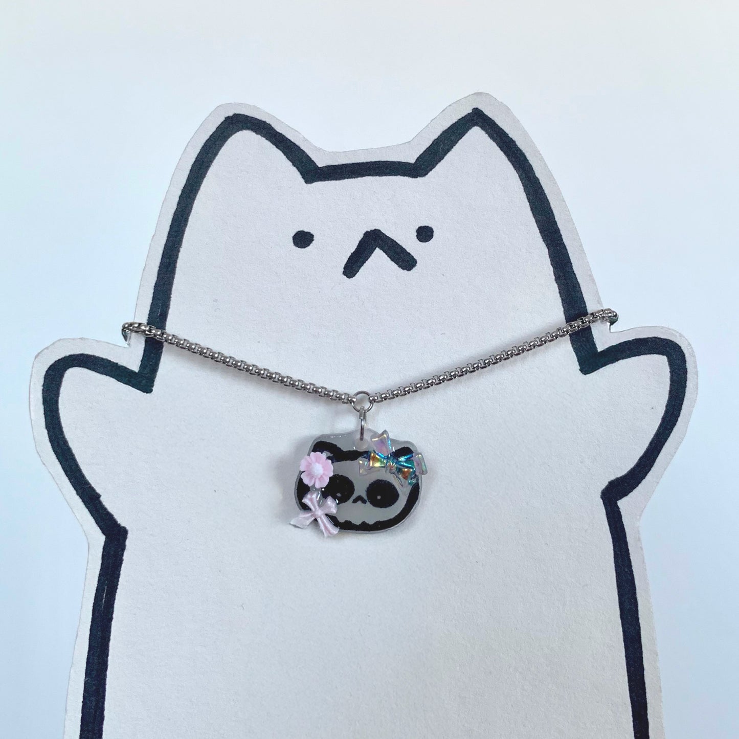 E-mo Skull Cat Necklace
