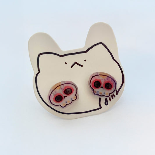 E-mo Skull Earrings (Blood)