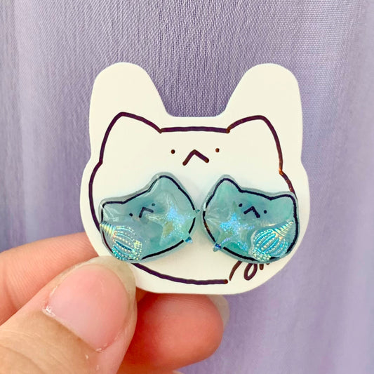 E-mo Cat Earrings (Tiffany blue)
