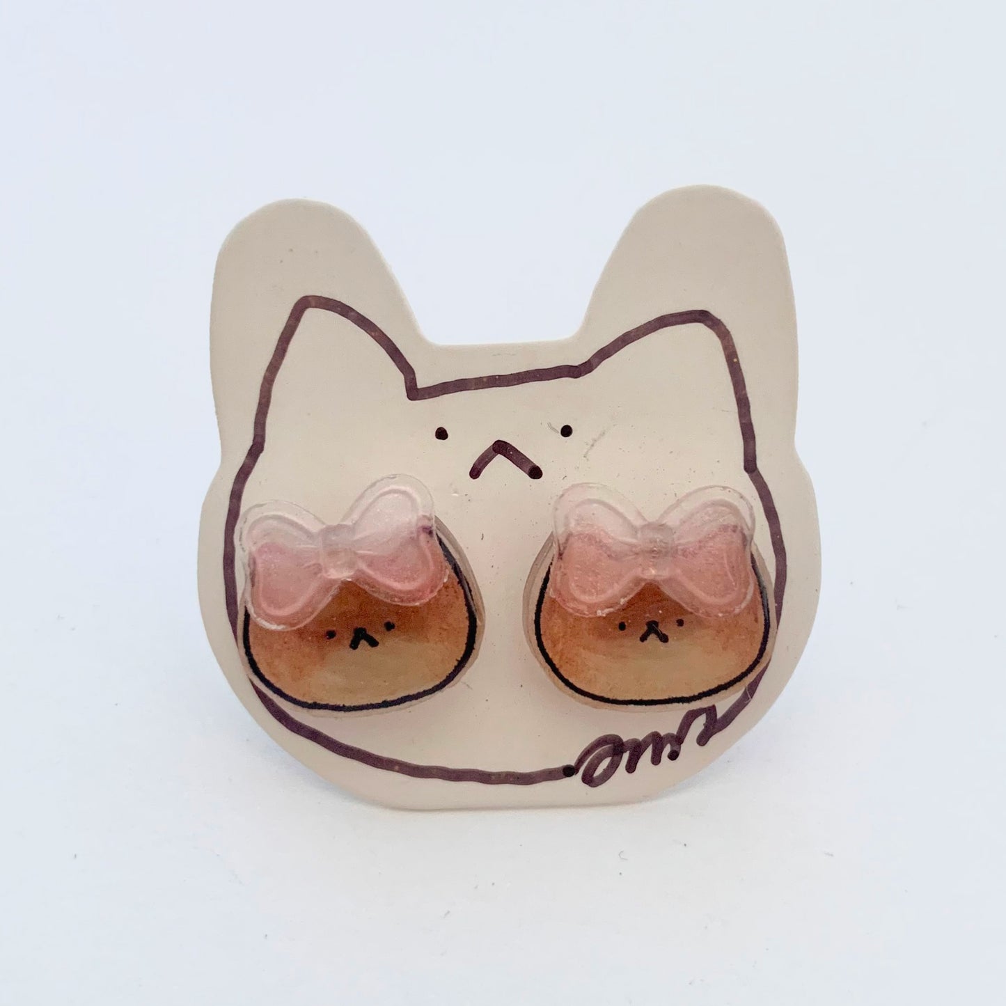 E-mo Cat Earrings (Brown)
